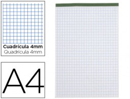 Bloc notas Liderpapel A4 80h 60 g/m² c/4mm. sin tapa